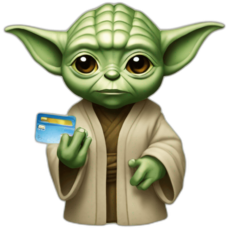 Yoda with Bank card emoji