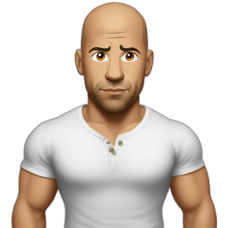 vin diesel serious cartoon wearing henley  emoji