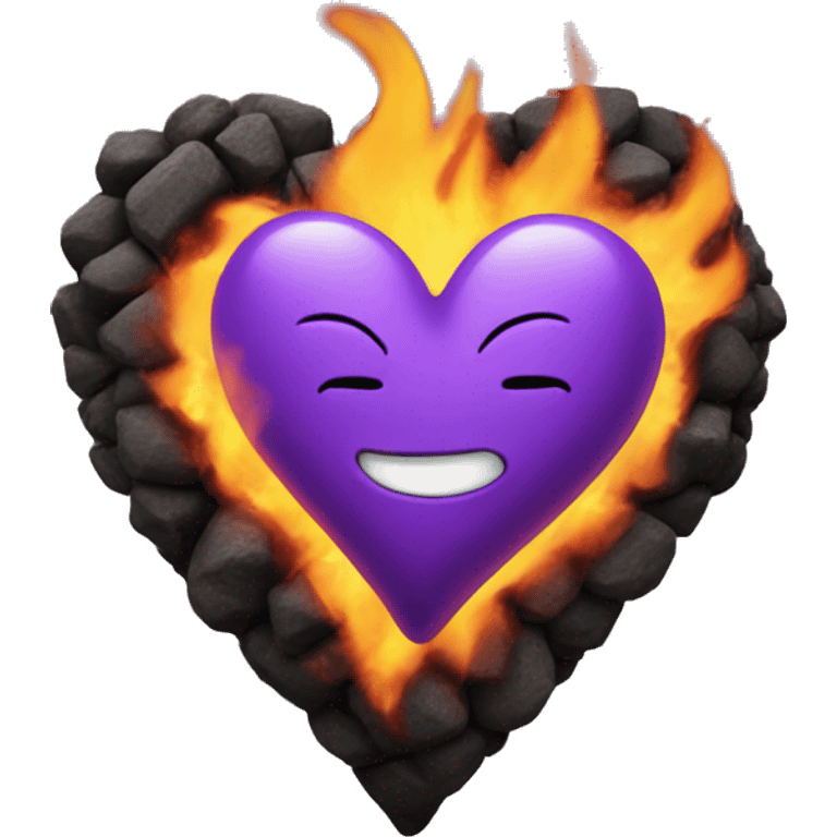 heart, fire, sizzling purple colour. emoji