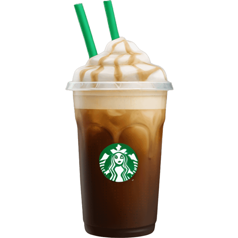 Starbuck ice coffee with ice cubes emoji