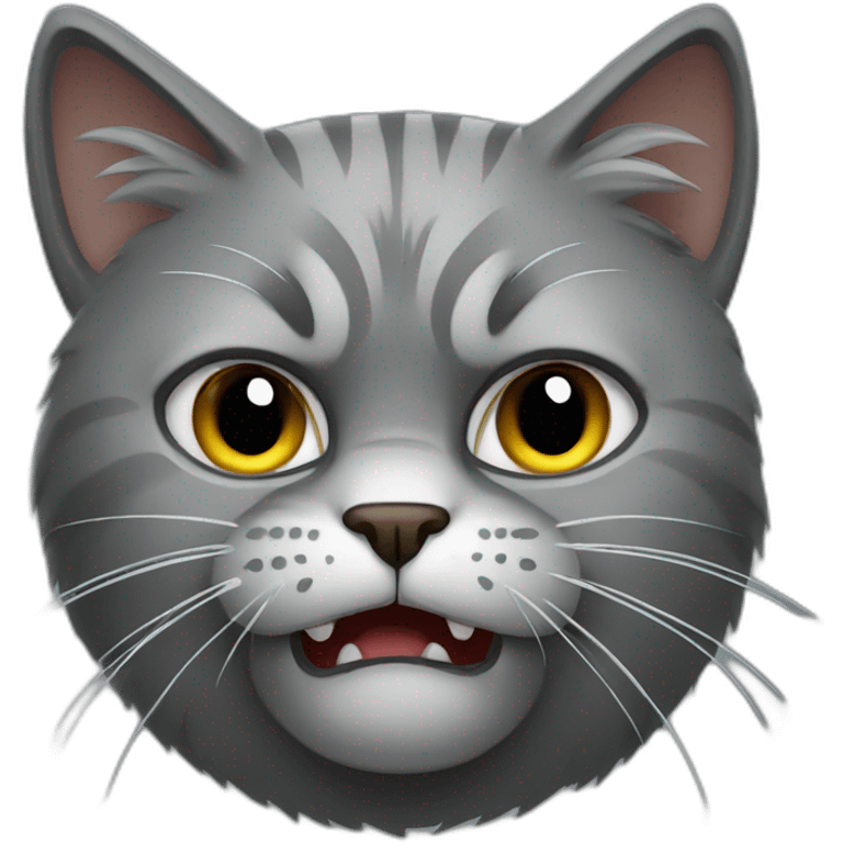 angry gray cat emoji