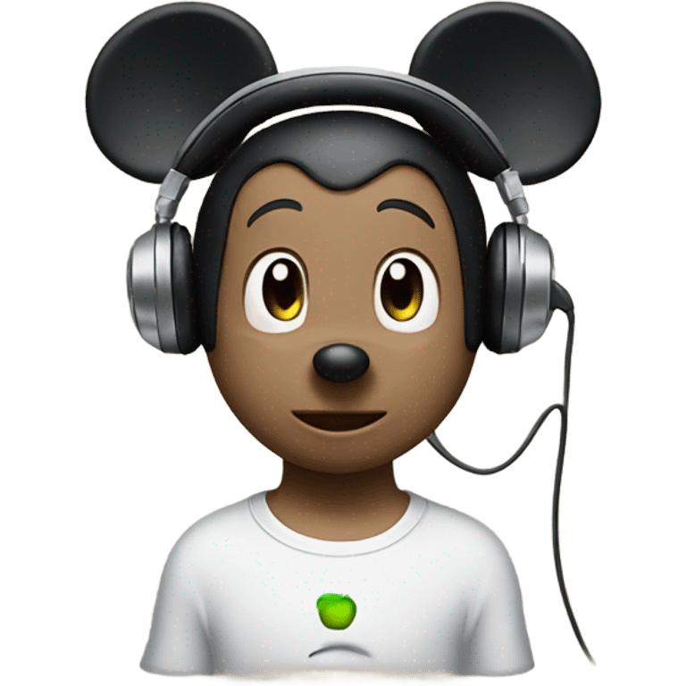 Mickey Mouse wearing Apple headphones emoji