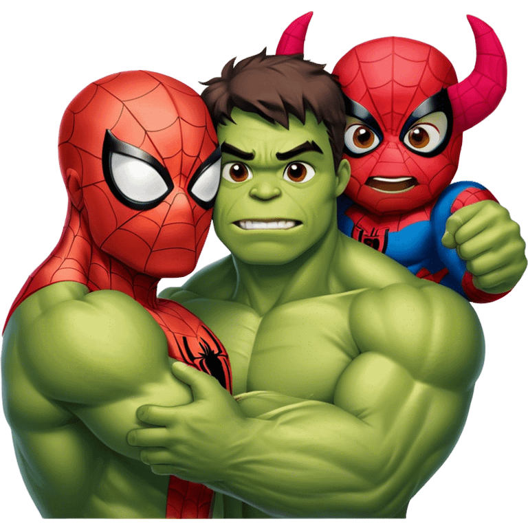 Spider-Man and Hulk wishing a happy Valentine’s Day emoji