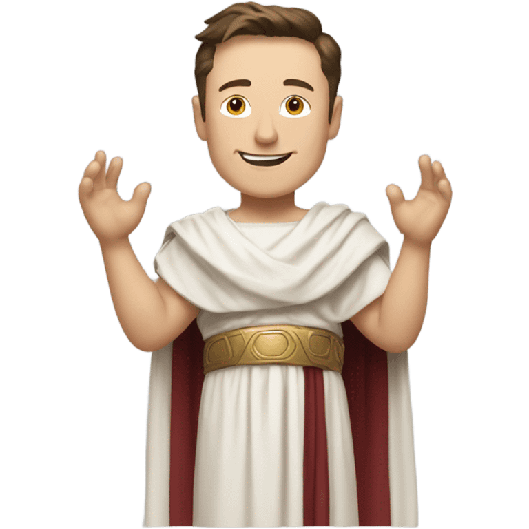 Elon musk doing roman greeting emoji