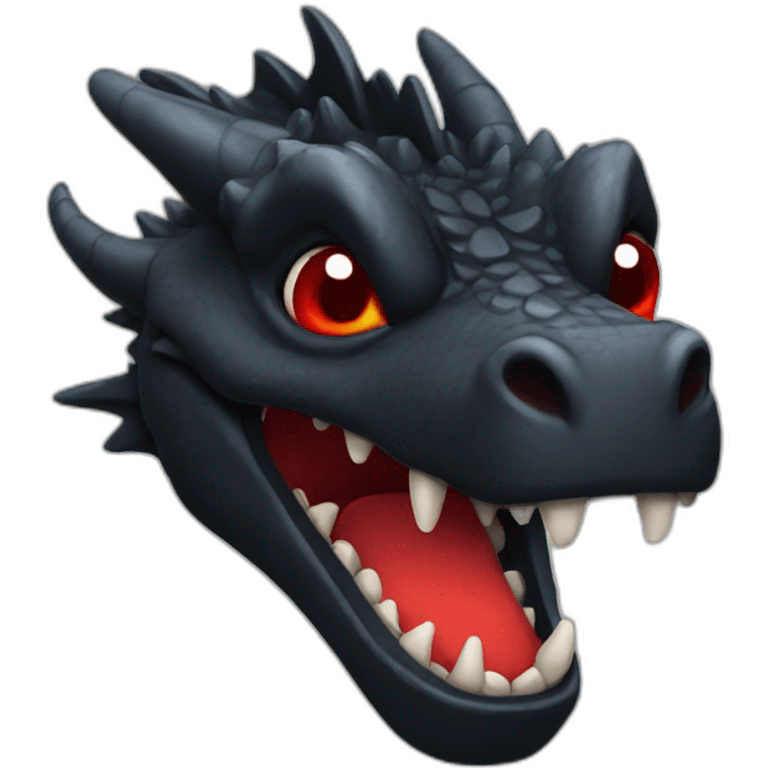 Black dragon with red mouth emoji