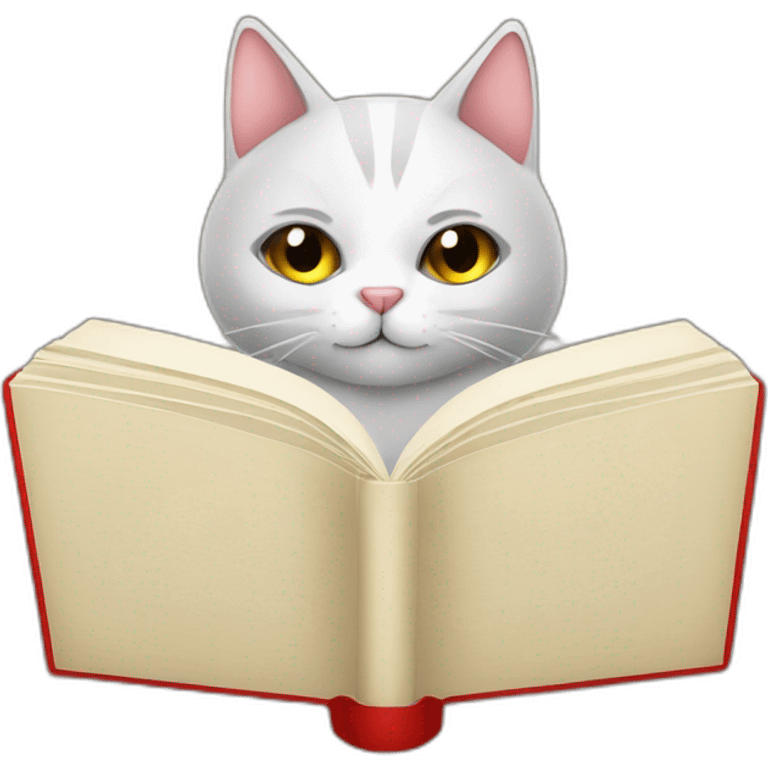 gato filosofico leyendo un libro emoji