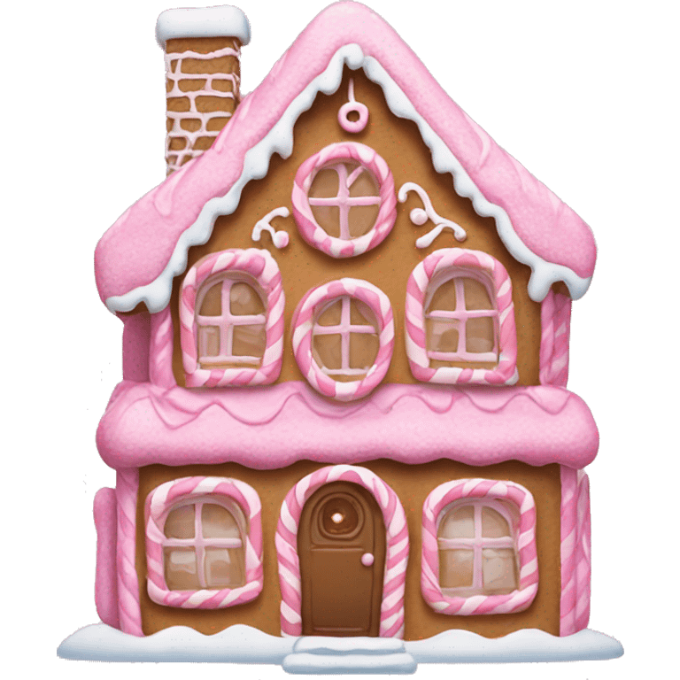 Pink gingerbread house emoji