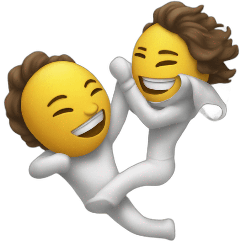 two people pillow fighting playfully and laughing emoji