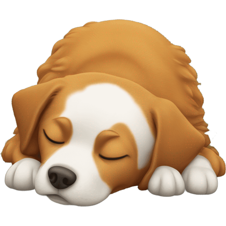 Ginger dog sleeping under a christmas tree emoji