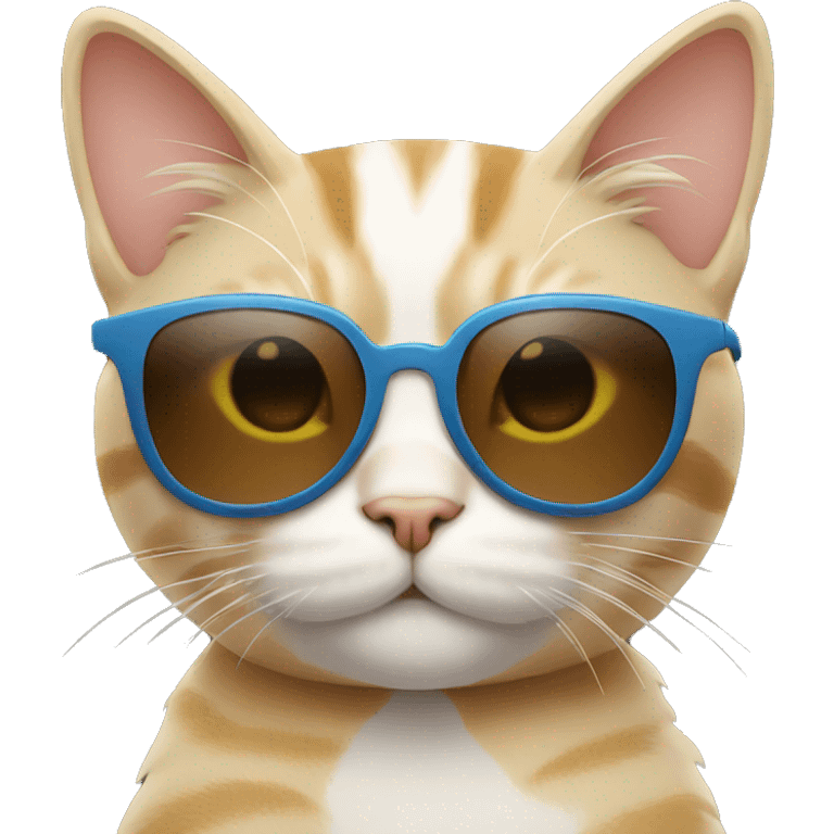 cat with sunglasses giving the peace sign emoji