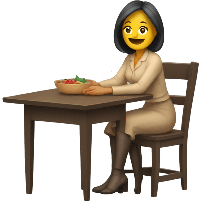 mujer acostada en una mesa  emoji