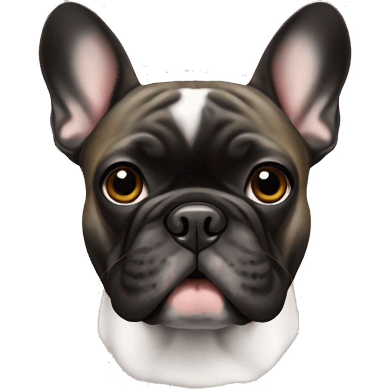 french bulldog, black brindle, no white on his head emoji