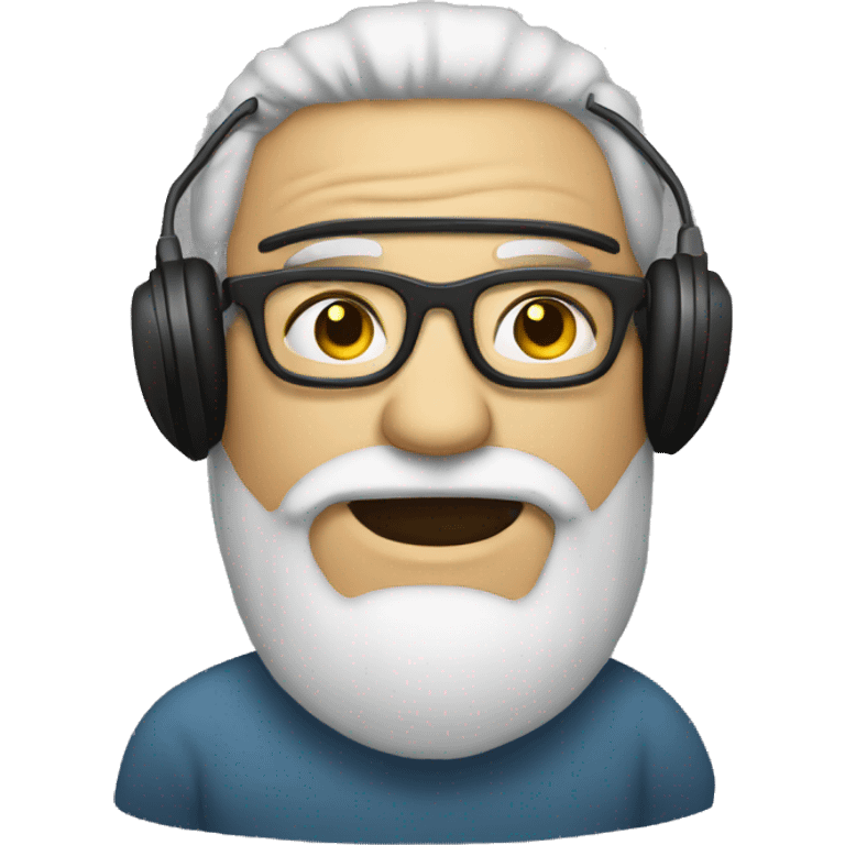 a man with vision glasses and have beard and with ear muffs  emoji