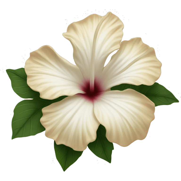 white and beige hibiscus flower  emoji