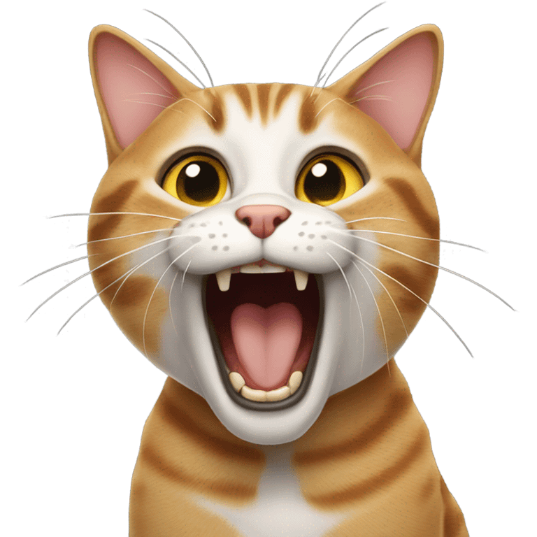 Tabby cat yelling emoji