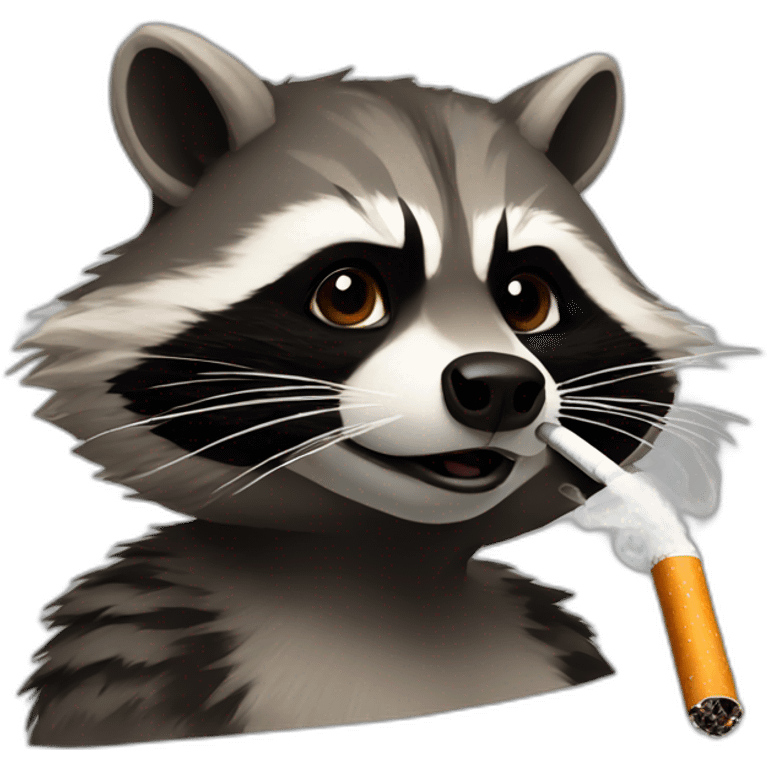 Racoon smoke cigarette emoji