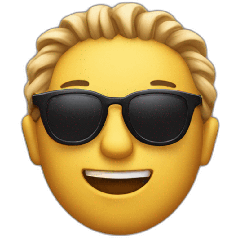 A emoji with sunglasses trying to show How cool he is emoji