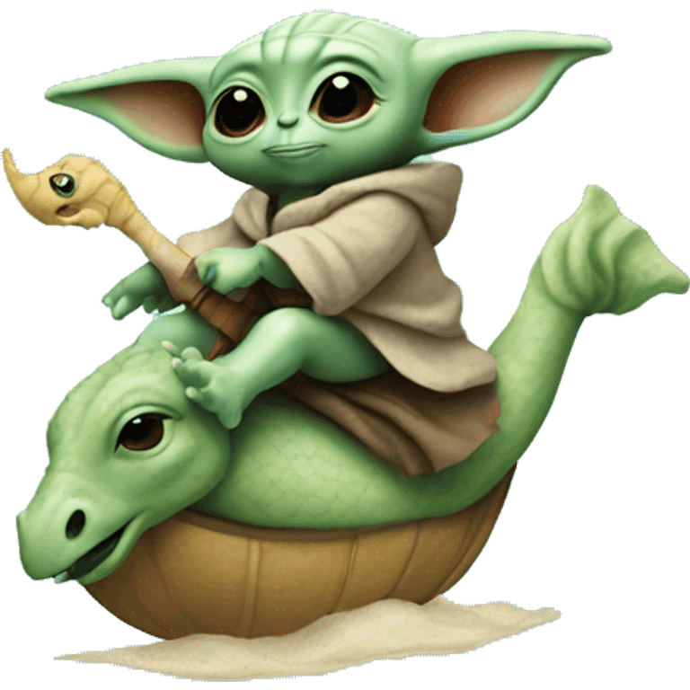 baby yoda riding seahorse emoji