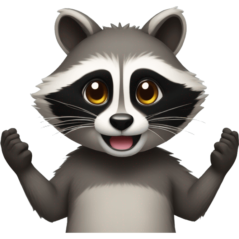 Raccon with hands up emoji