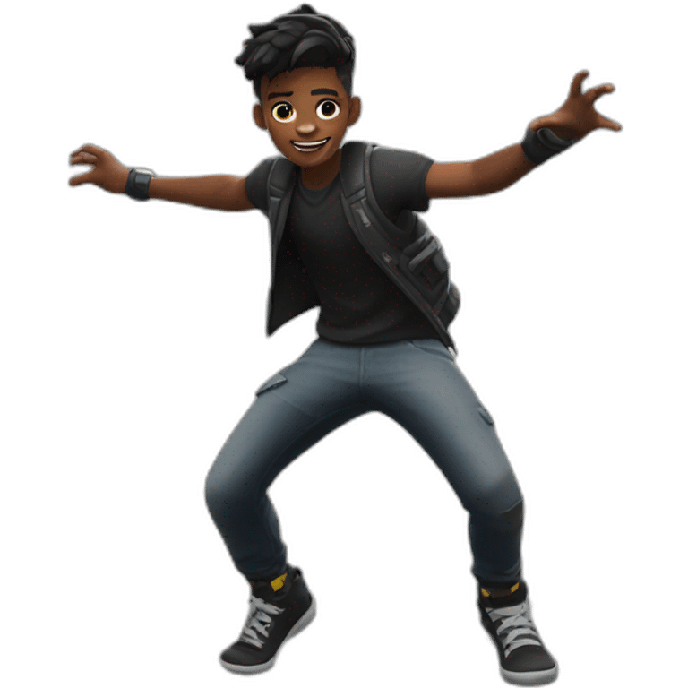 Fortnite black pack kid dance emoji