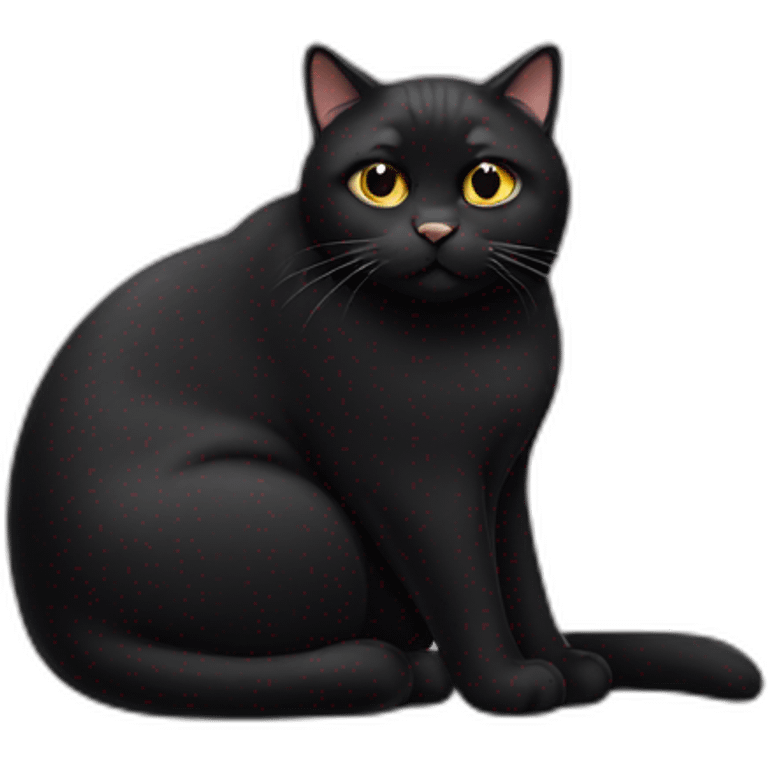 fat black cat emoji