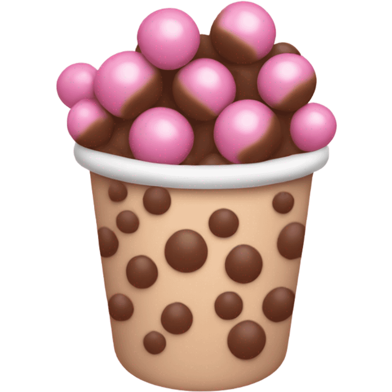 Pink and brown boba emoji