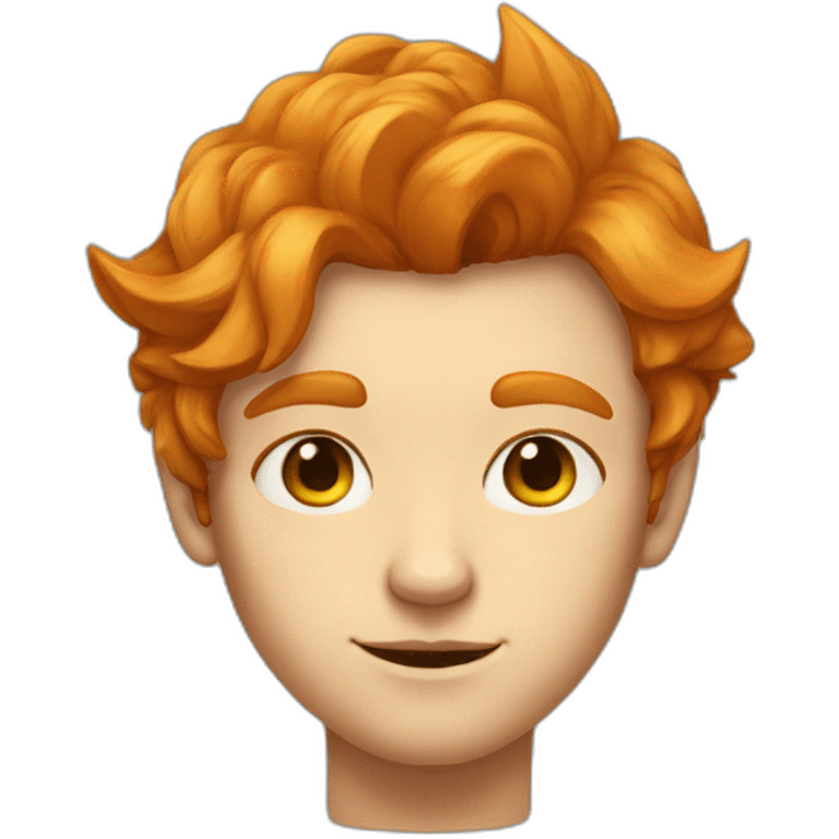 guy with ginger hair fox ears two triangle markings on the cheeks eyes yellow emoji