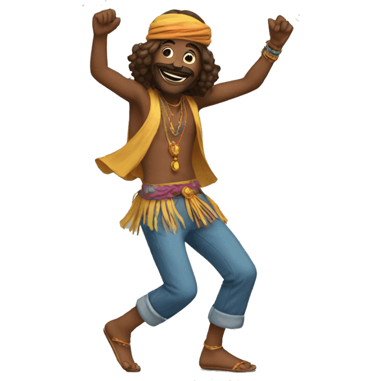 Hippie dancing emoji