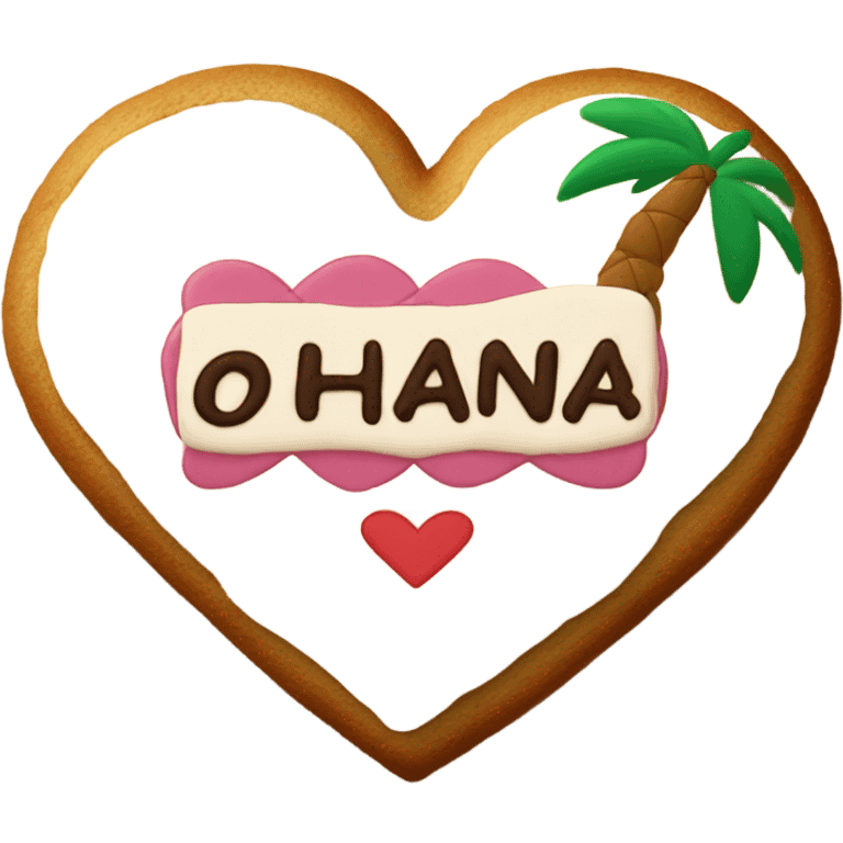 Cookie heart with ohana emoji