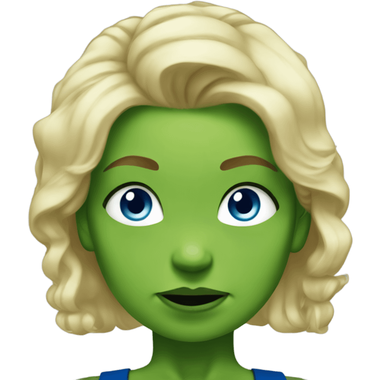 Female hulk with blonde hair and blue eyes emoji