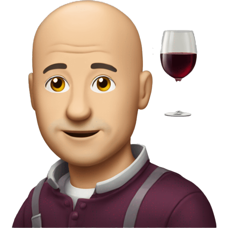  bald man with wine emoji