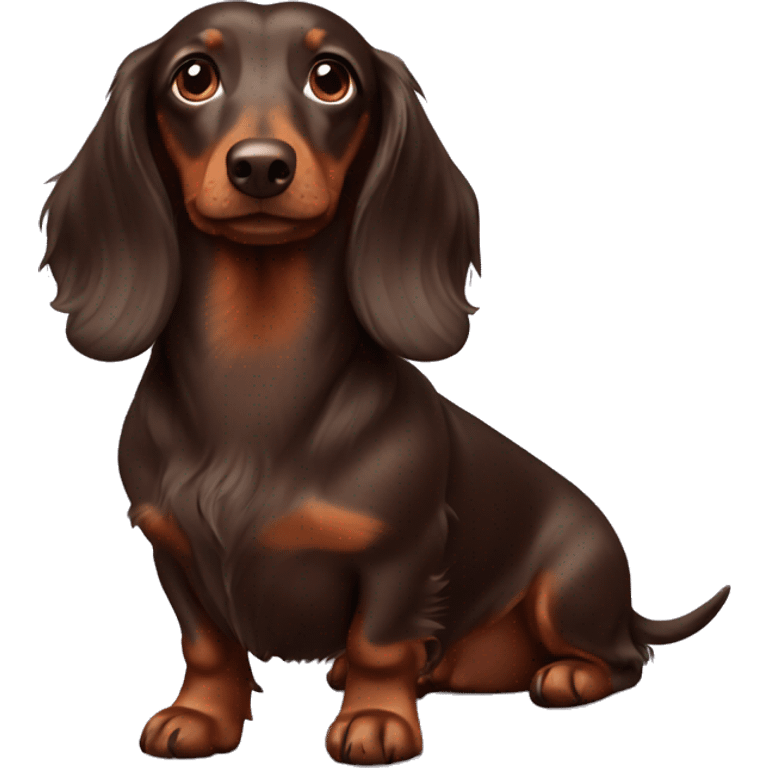 chocolate long-haired dachshund emoji