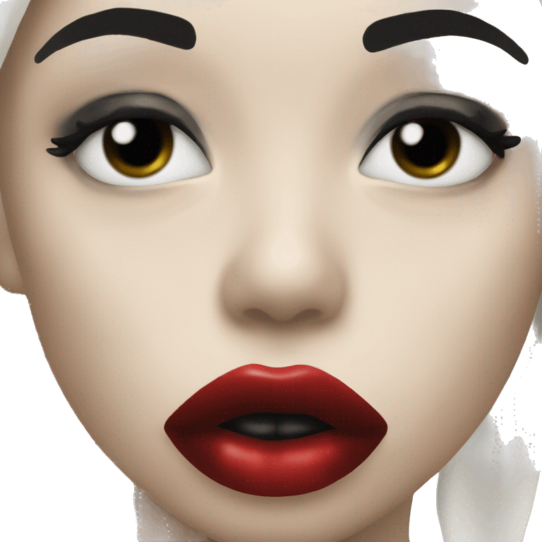 lips with black lipstick licking the top lip emoji