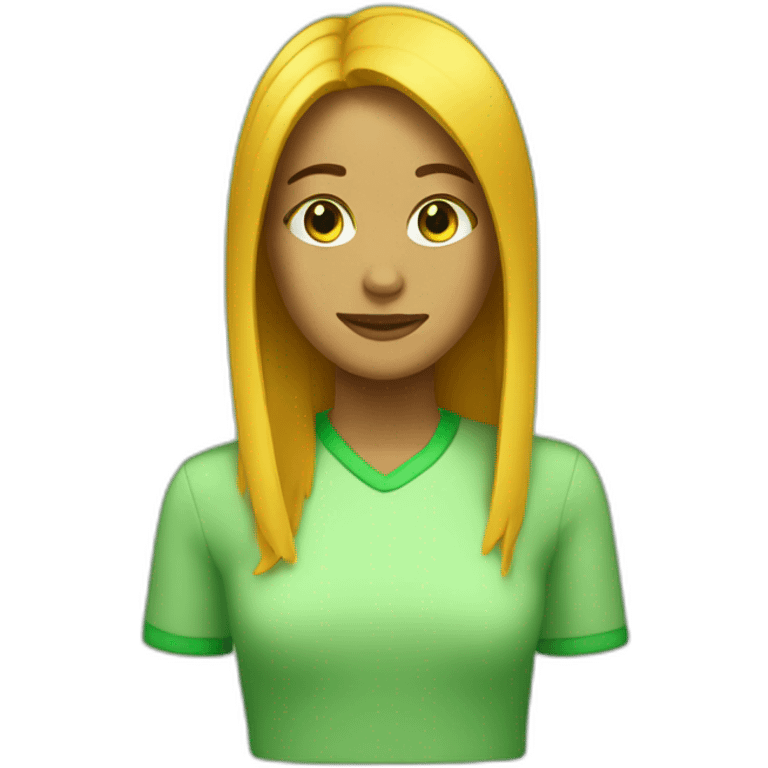 Chica con el pelo verde  emoji