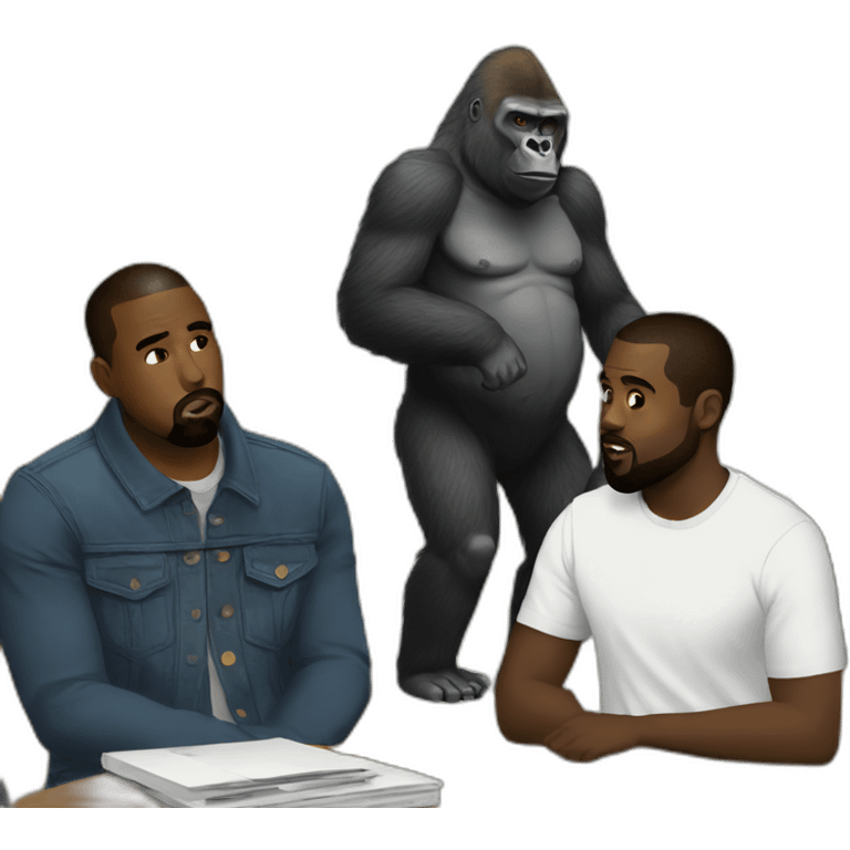 Gorilla meeting Kanye West emoji