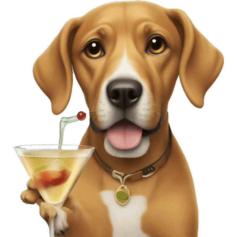 Dog drinking a martini  emoji