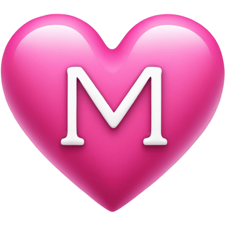 pink heart with letter m in the middle  emoji