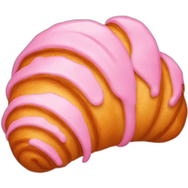 pink croissant with white filling emoji