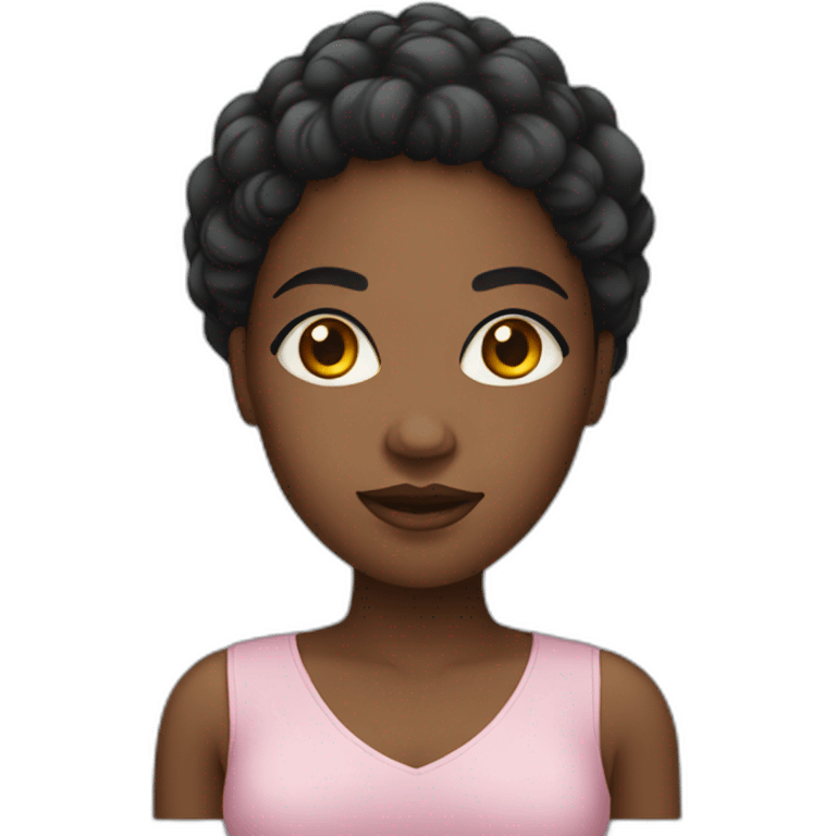 black woman with a round face emoji