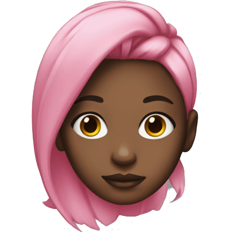 Black girl with pink hair and pink make up emoji