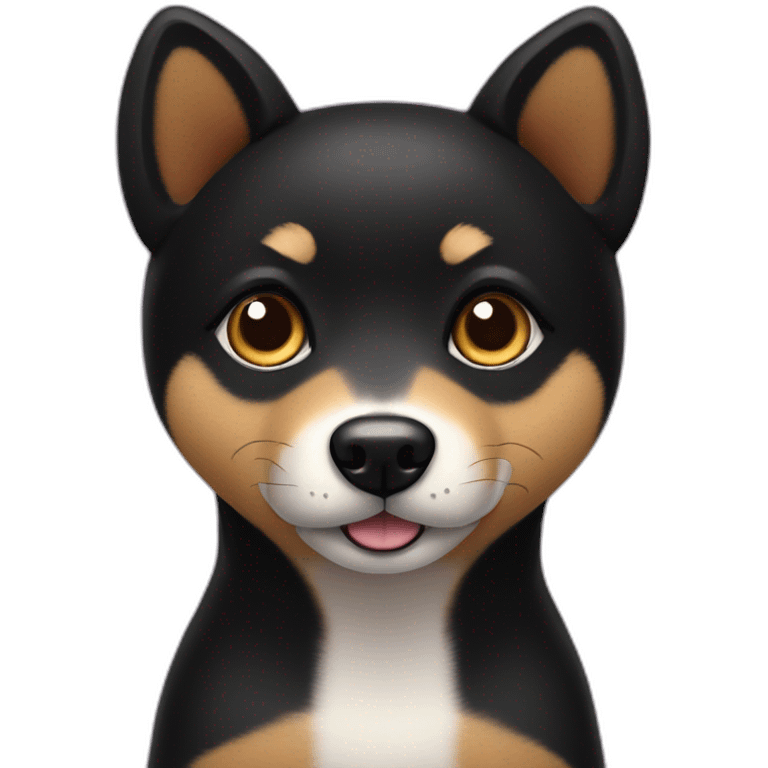 Black shiba inu with hearts eyes emoji