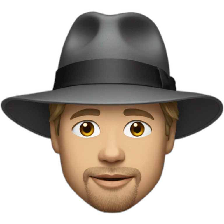 Brad pitt wearing a hat emoji