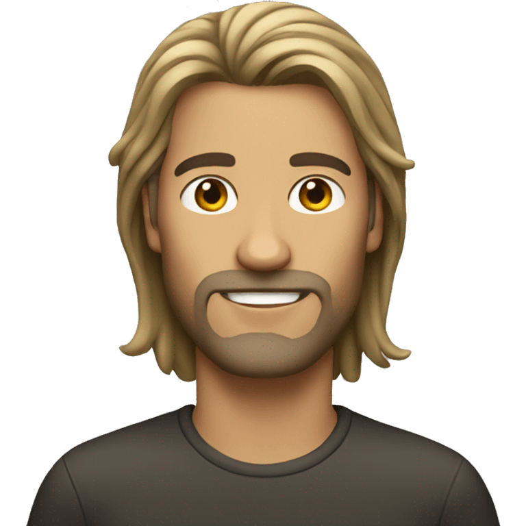 man with mid-long and brohair emoji