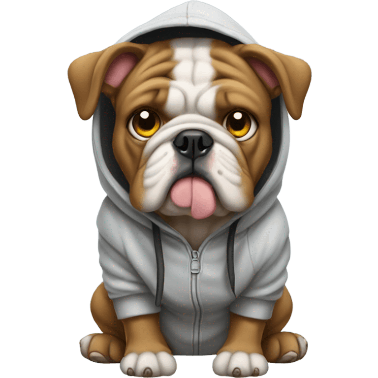 Bulldog wearing a hoodie emoji