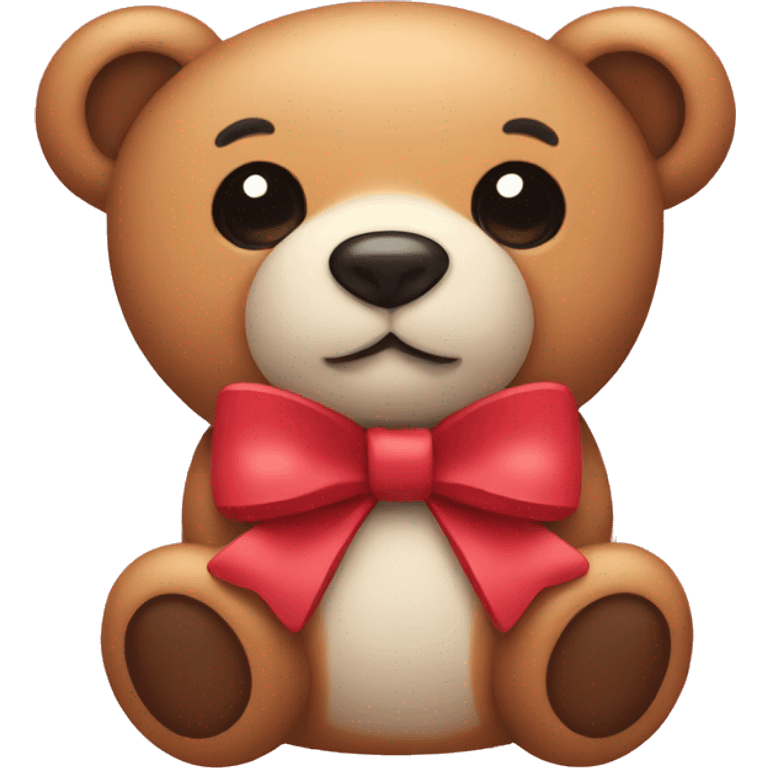 small Teddy with bow emoji