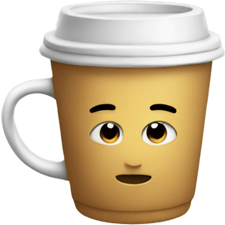 A cup wearing a hoodie emoji