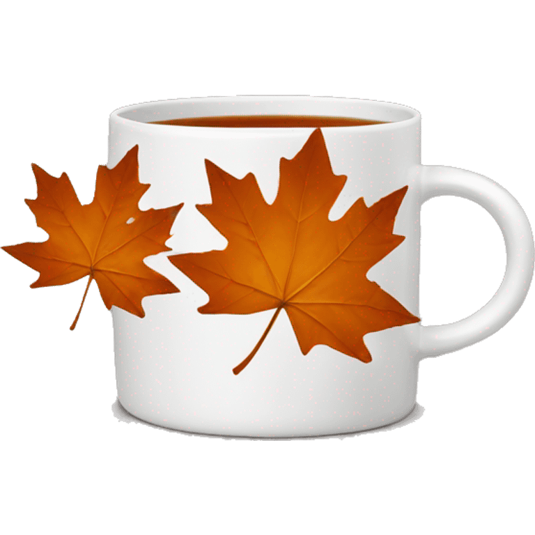 Mug Tea with maple leaves emoji