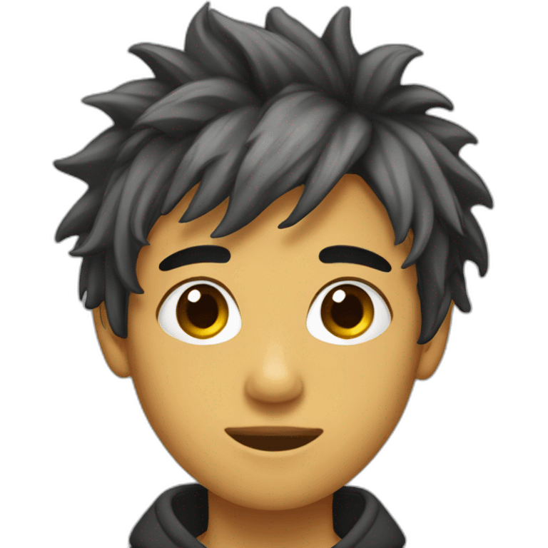 Teenager with Black messy hair  emoji