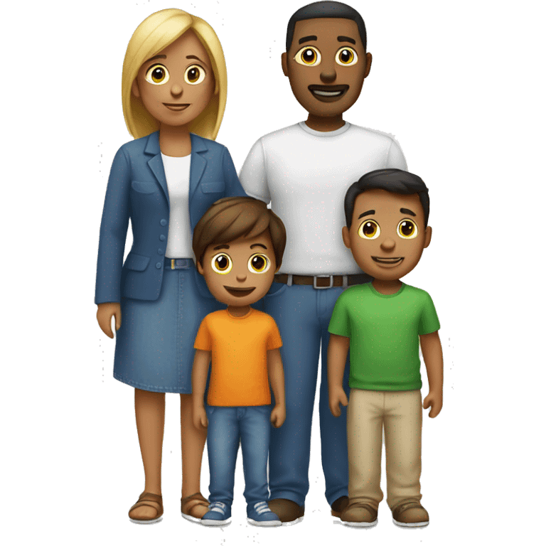 family 1 kids, mom and dad and boy emoji