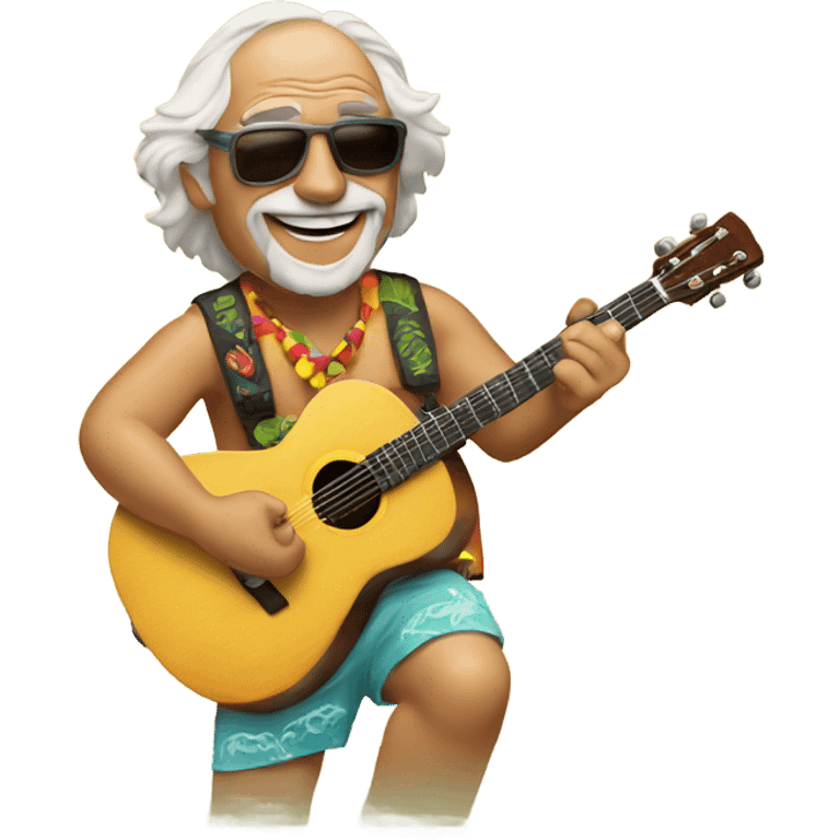 Jimmy Buffett playing guitar emoji